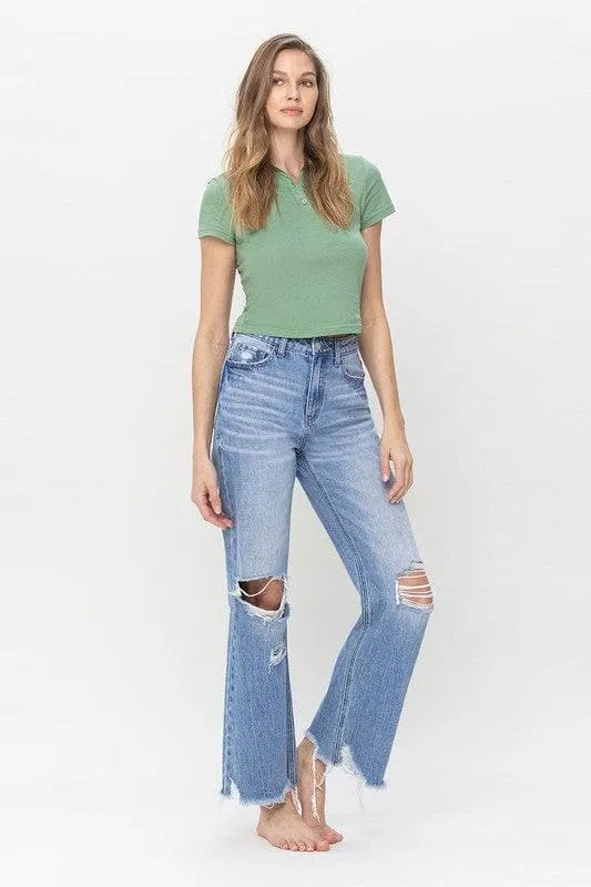 VERVET by Flying Monkey 90's Vintage Super High Rise Flare Jeans