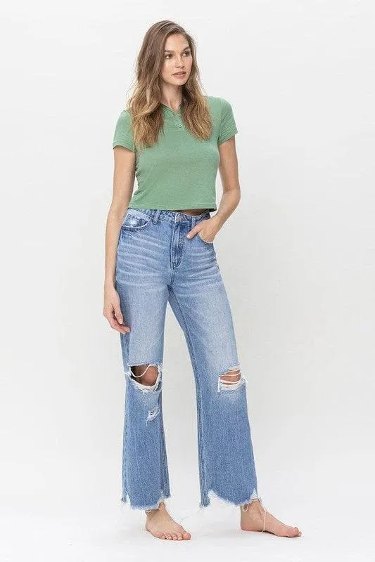 VERVET by Flying Monkey 90's Vintage Super High Rise Flare Jeans