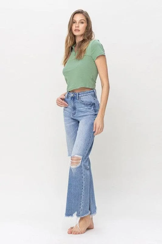 VERVET by Flying Monkey 90's Vintage Super High Rise Flare Jeans