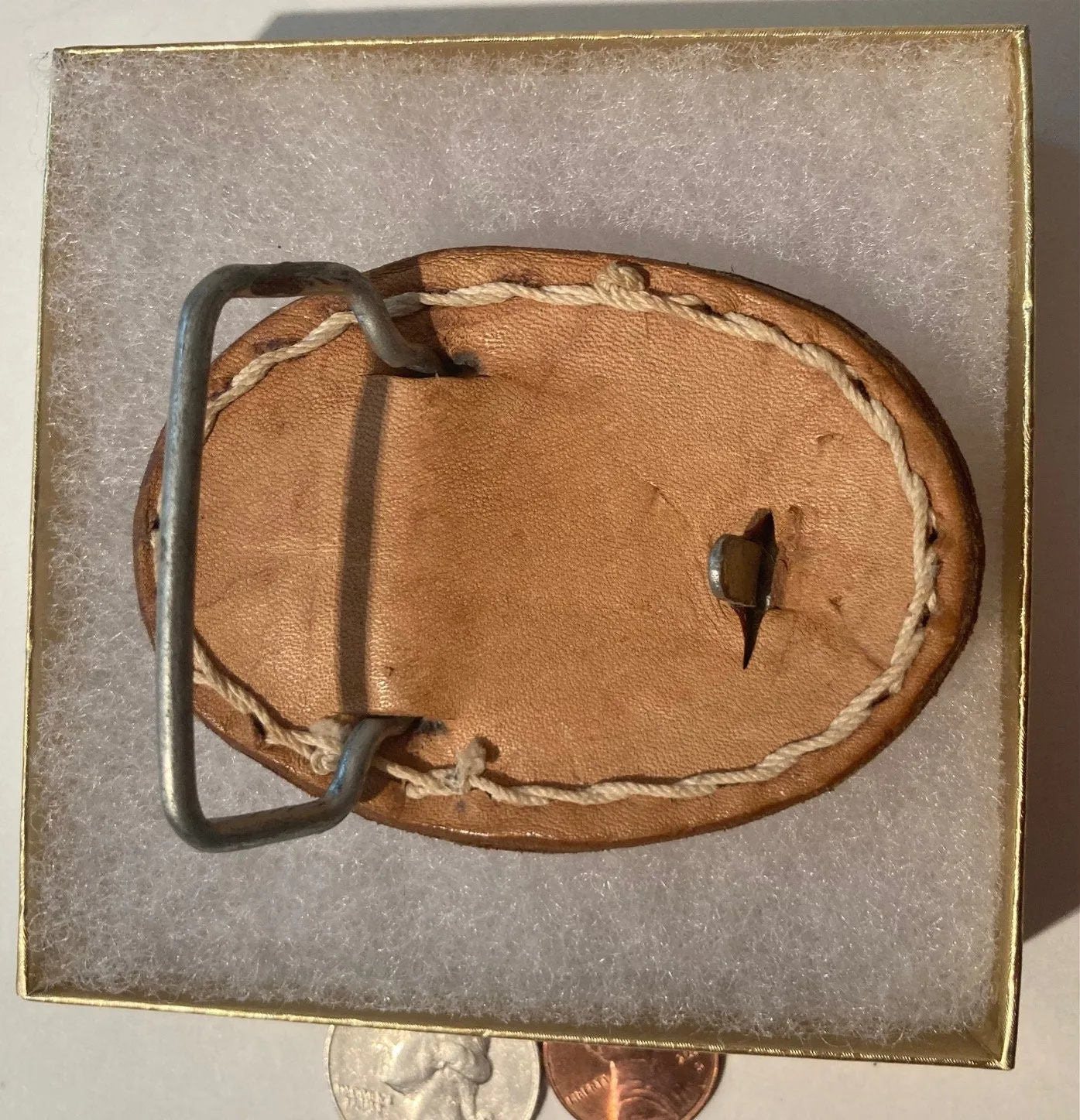 Vintage Metal Belt Buckle, Leather Horse, Nice Design, 3" x 2 1/4", Heavy Duty, Quality, Thick Metal, Made in USA, For Belts, Fashion