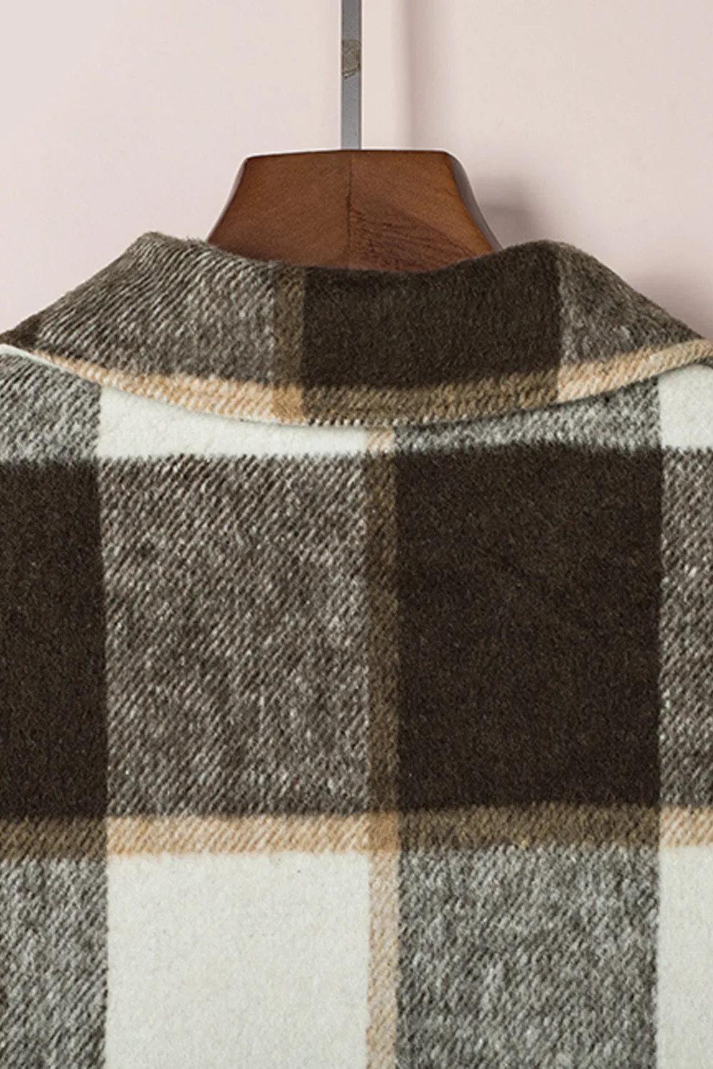 Women's Casual Shacket Jacket Pocketed Plaid Overcoat