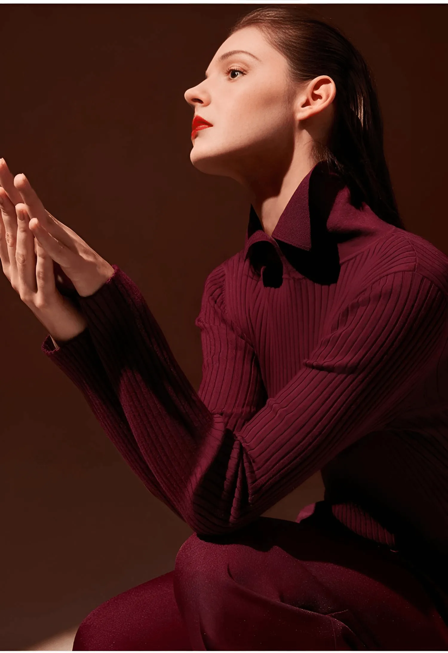Women's Polo Sweaters Fashion Long Sleeve Wool Pullovers Long Sleeve Knitted Tops Office Lady Spring Sweater