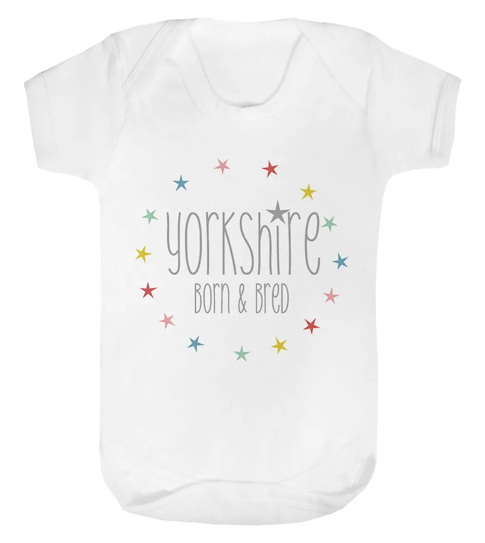 Yorkshire Born & Bred stars Baby vest