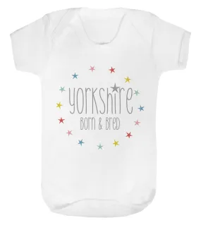 Yorkshire Born & Bred stars Baby vest