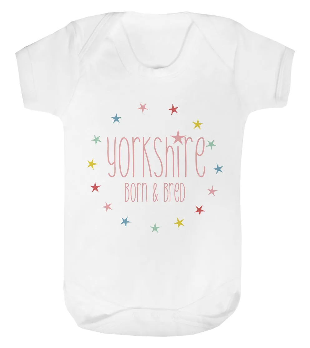 Yorkshire Born & Bred stars Baby vest